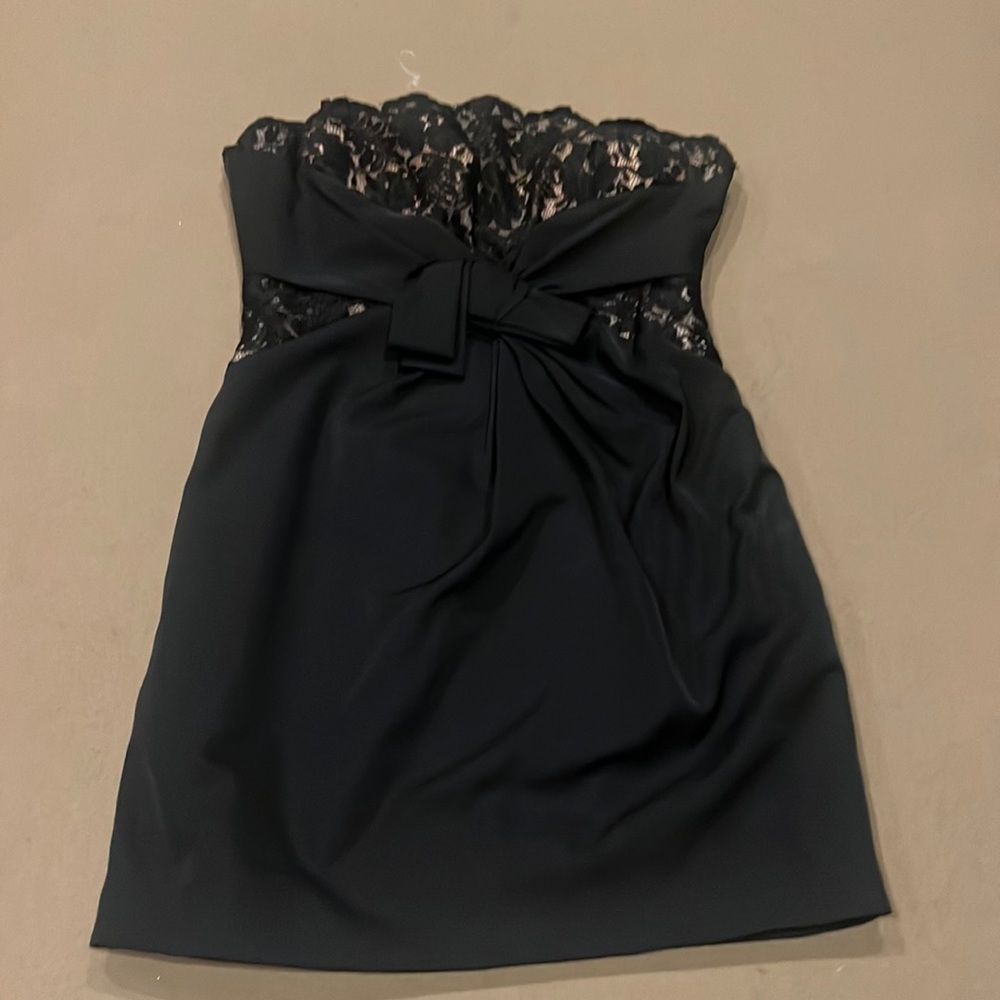 Black strapless dress